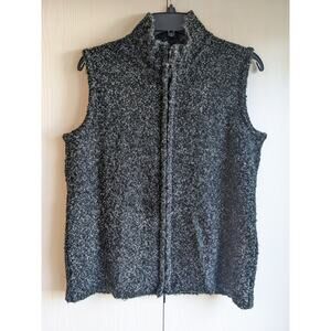Coldwater Creek Women's Black Zip Up Sleeveless Fleece Blended Fiber Vest Size S